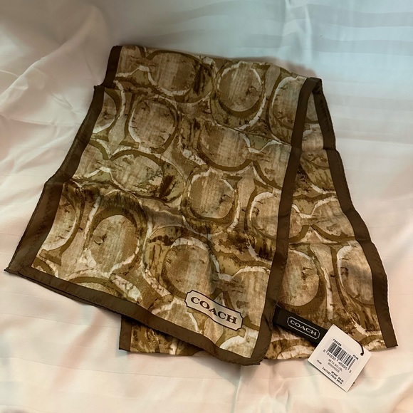 Coach Accessories - NWT Coach khaki oblong scarf